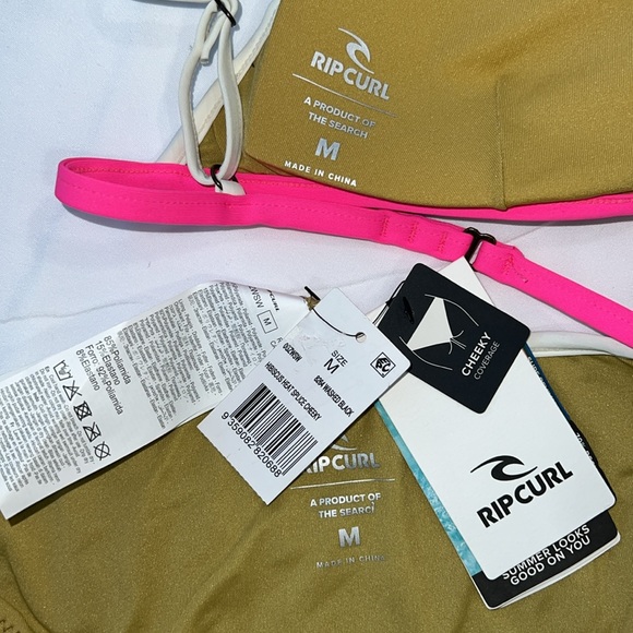 Rip Curl Hibiscus Heat Splice Tri Bikini Top & Cheeky Coverage Bikini Bottom, M - Picture 10 of 13